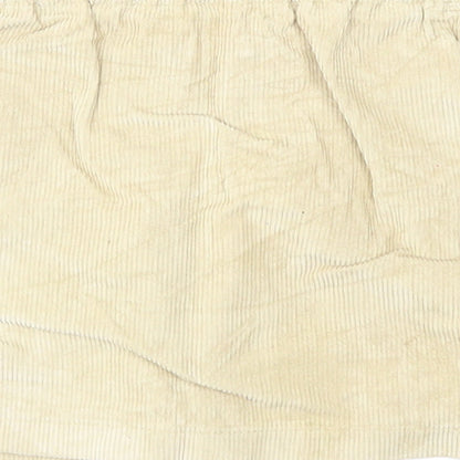Preworn Girls Beige Cotton A-Line Skirt Size 6 Years Regular Zip