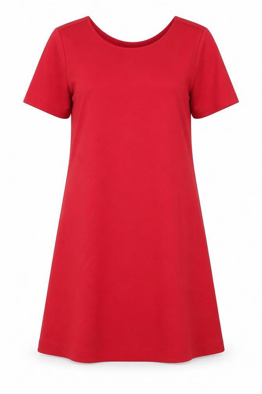 Preworn Womens Red Polyester A-Line Size M Round Neck Pullover