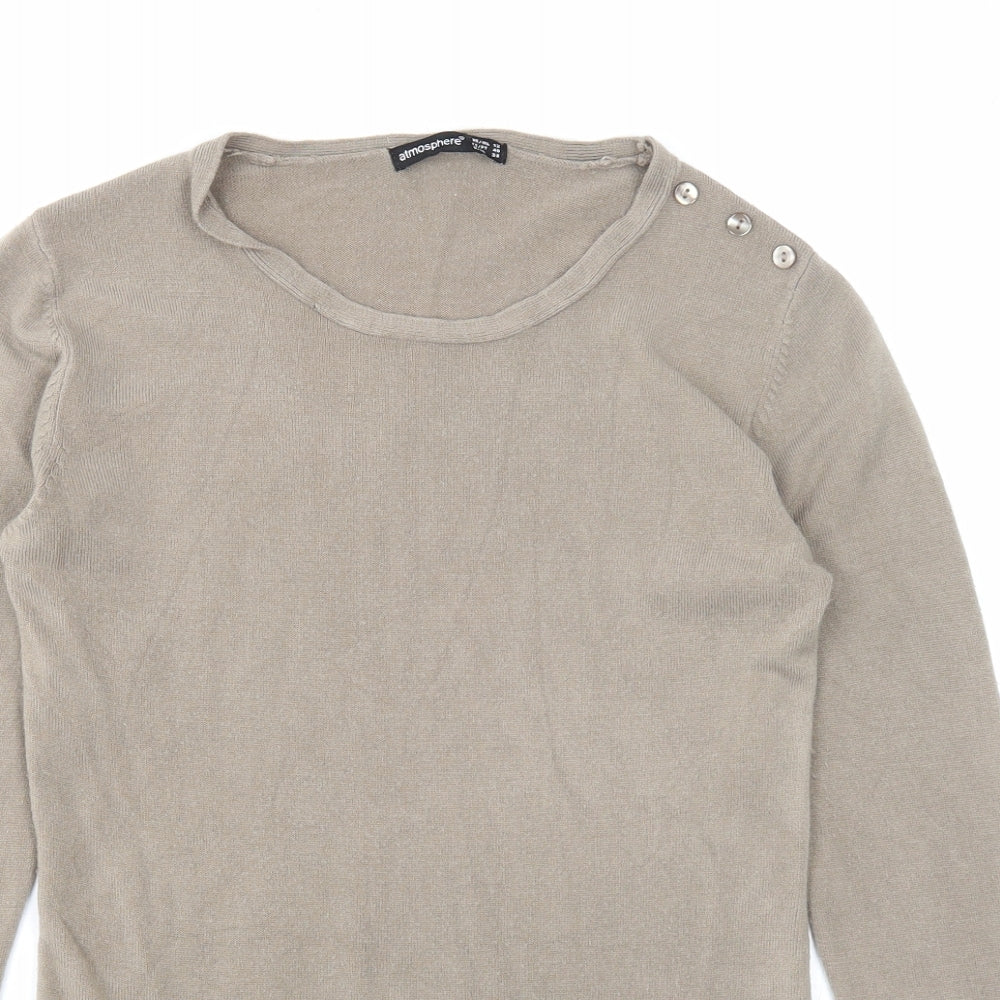 Womens UK Size 12 Atmosphere Brown Pullover Jumper