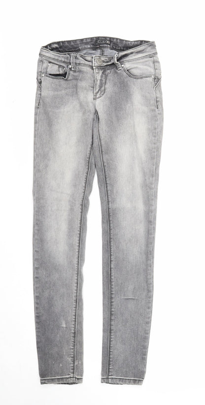 Fresh Made Womens Grey Cotton Skinny Jeans Size XS Regular Zip