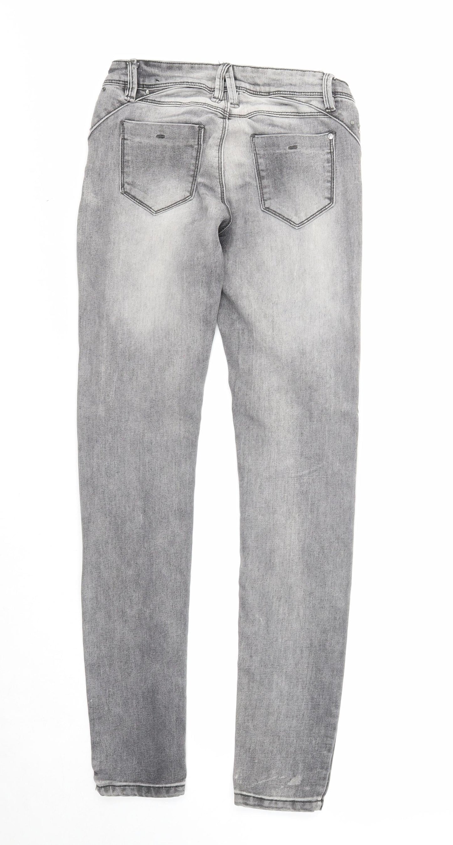 Fresh Made Womens Grey Cotton Skinny Jeans Size XS Regular Zip