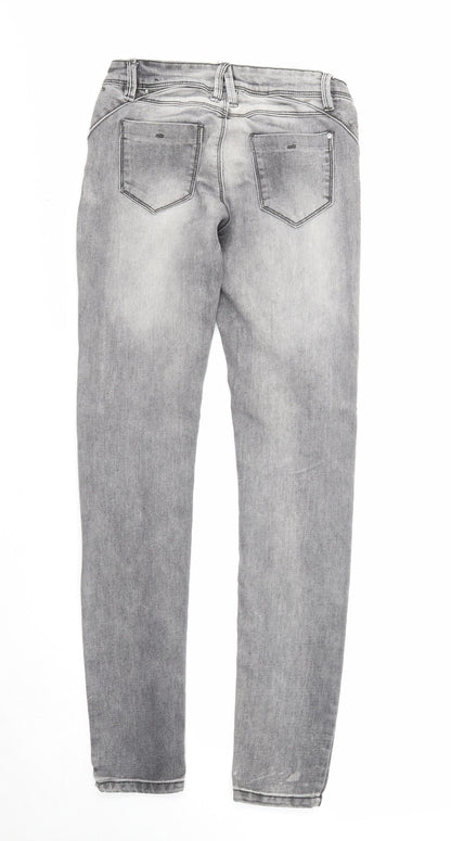 Fresh Made Womens Grey Cotton Skinny Jeans Size XS Regular Zip
