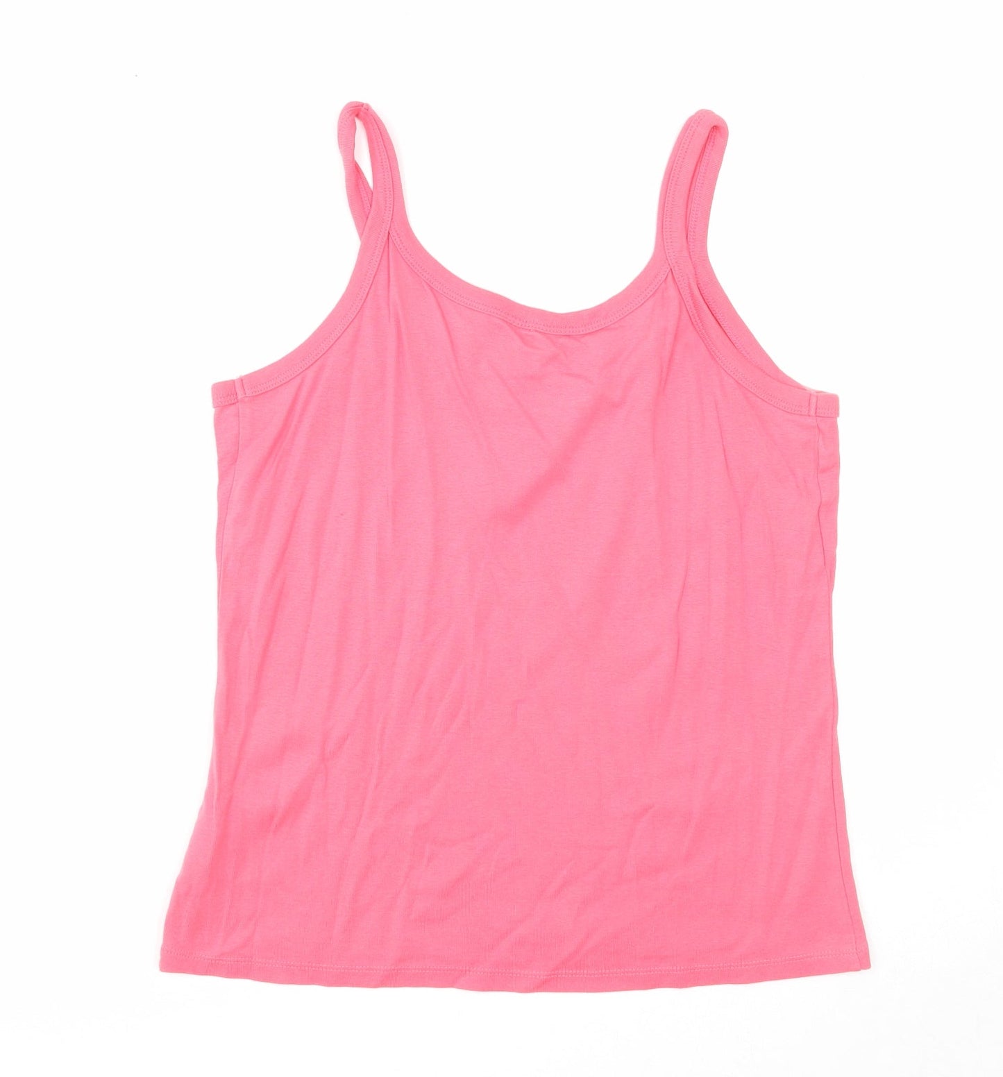 Editions Womens Pink Cotton Basic Tank Size 18 Round Neck