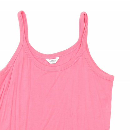 Editions Womens Pink Cotton Basic Tank Size 18 Round Neck