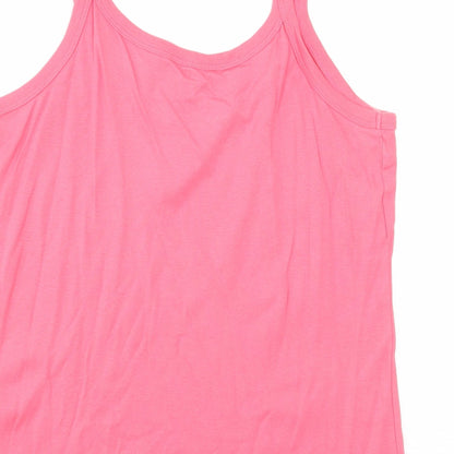 Editions Womens Pink Cotton Basic Tank Size 18 Round Neck