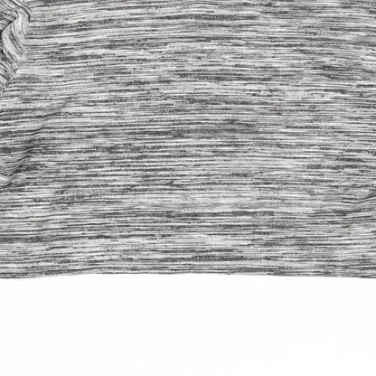 Boohoo Womens Black Geometric Polyester Cropped T-Shirt Size 10 Round Neck