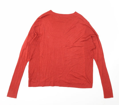 Womens UK Size 14 Marks and Spencer Red Pullover Jumper