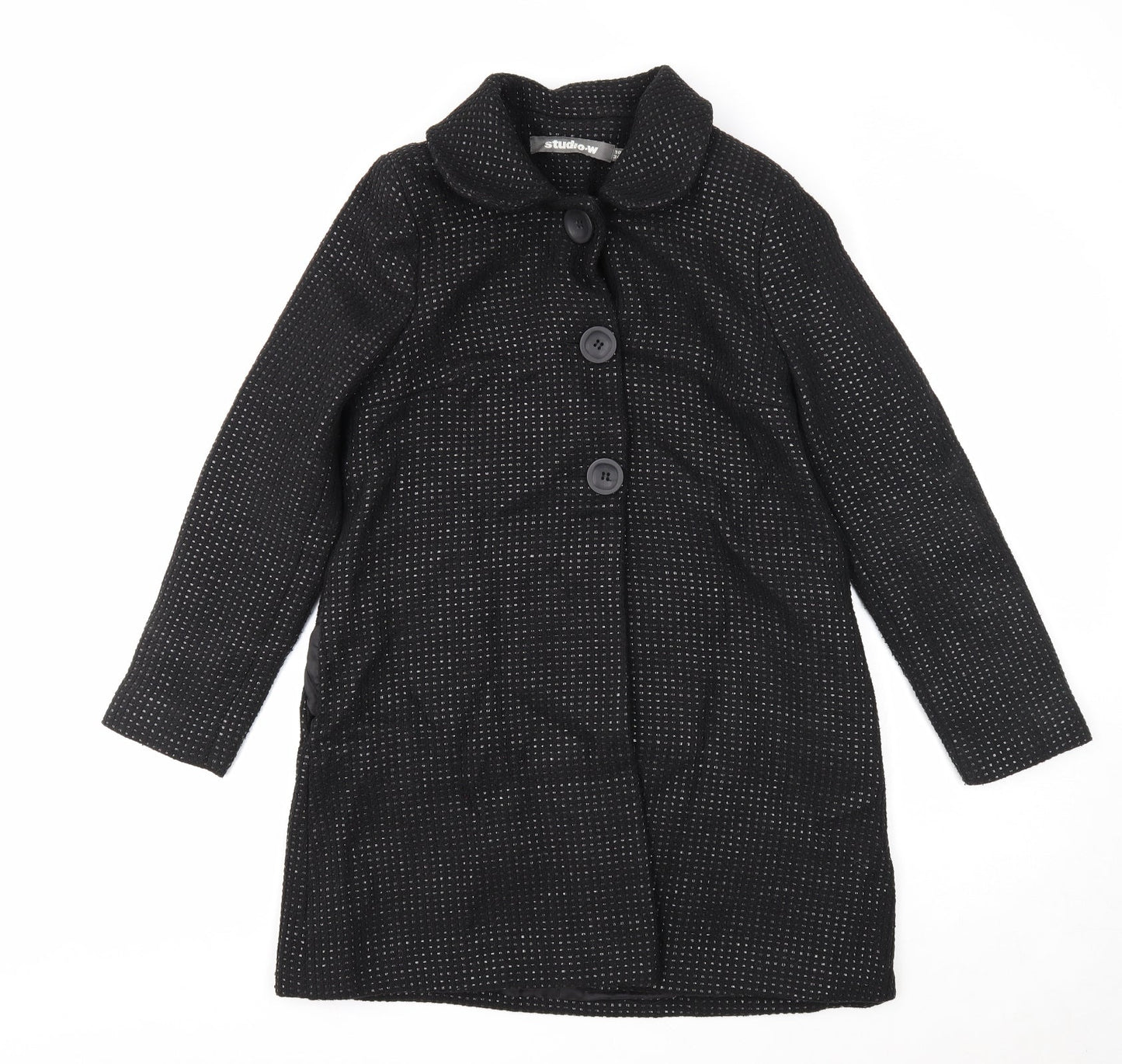 Womens UK Size 10 Woolworths Black Overcoat
