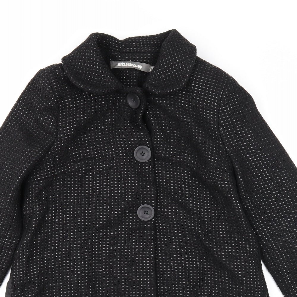 Womens UK Size 10 Woolworths Black Overcoat