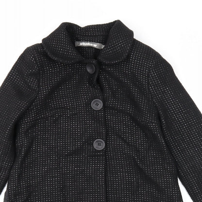 Womens UK Size 10 Woolworths Black Overcoat