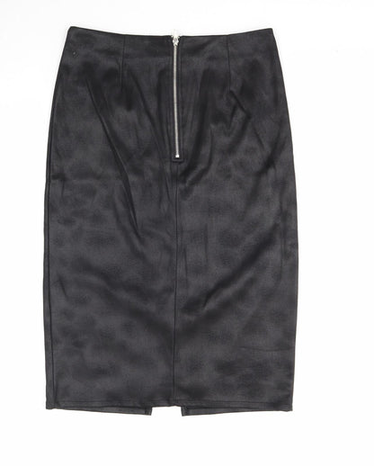 Glamorous Womens Black Polyester Straight & Pencil Skirt Size S Zip
