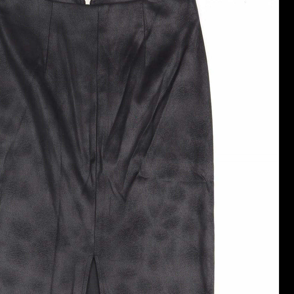 Glamorous Womens Black Polyester Straight & Pencil Skirt Size S Zip