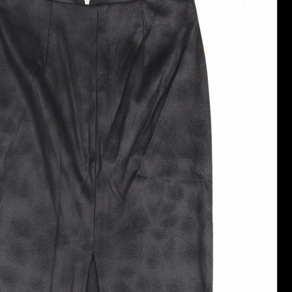 Glamorous Womens Black Polyester Straight & Pencil Skirt Size S Zip