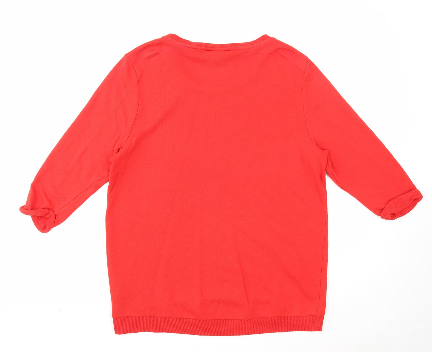 H&M Womens Red Cotton Pullover Sweatshirt Size M Pullover