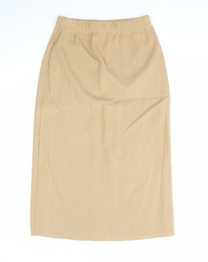 Daxon Womens Beige Acrylic A-Line Skirt Size 12