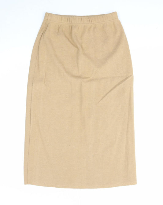 Daxon Womens Beige Acrylic A-Line Skirt Size 12