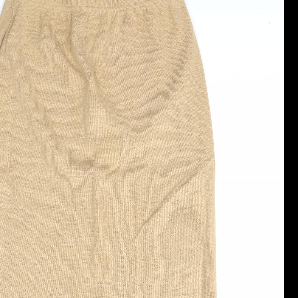 Daxon Womens Beige Acrylic A-Line Skirt Size 12