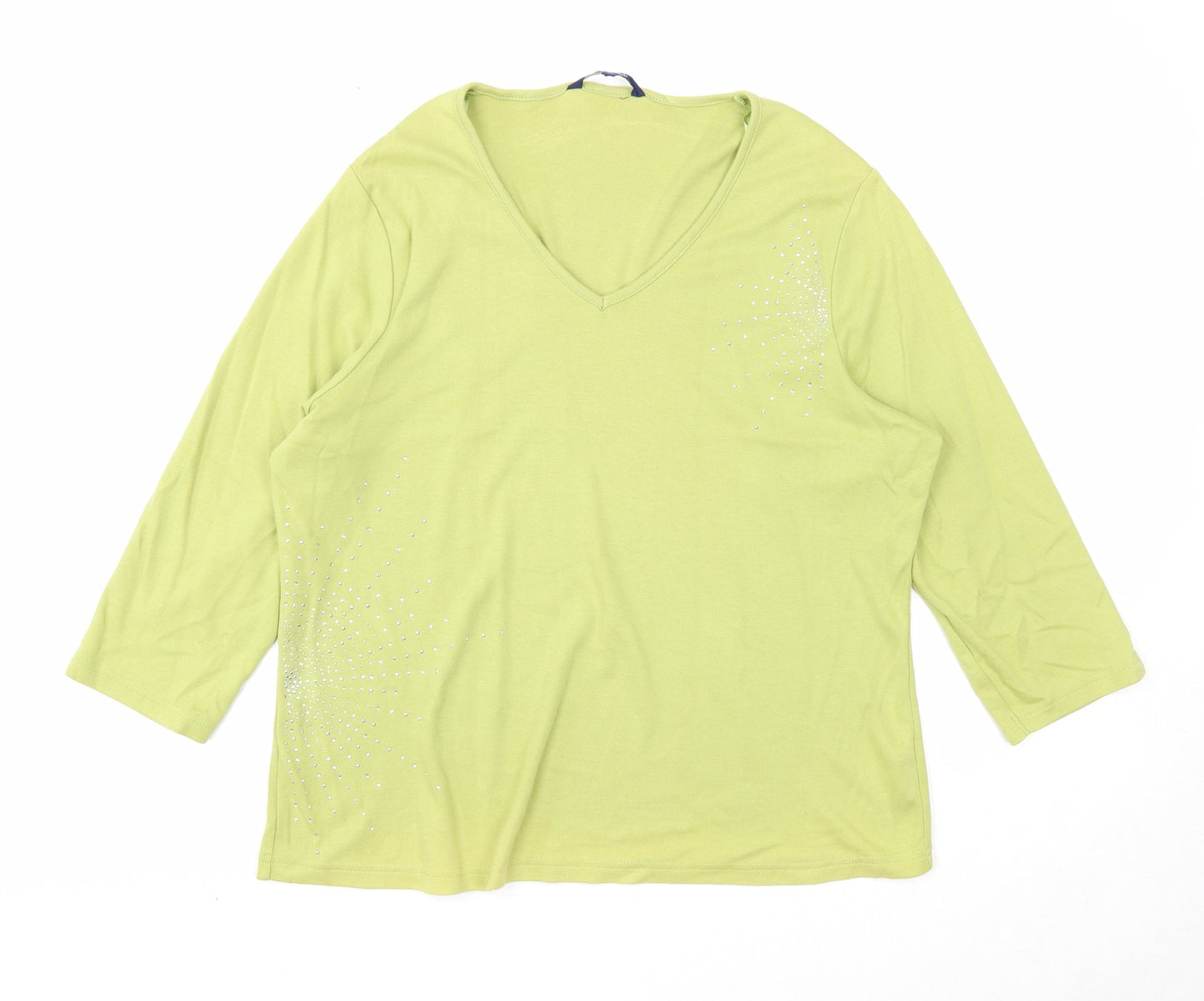 Womens UK Size 20 Casual Club Green Basic Blouse
