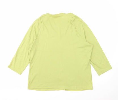 Womens UK Size 20 Casual Club Green Basic Blouse