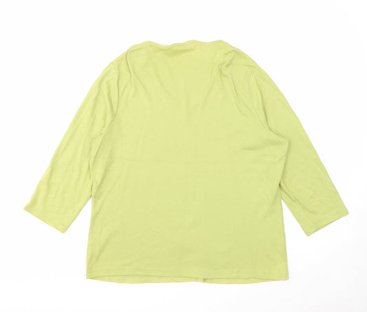 Womens UK Size 20 Casual Club Green Basic Blouse