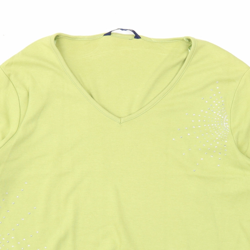 Womens UK Size 20 Casual Club Green Basic Blouse