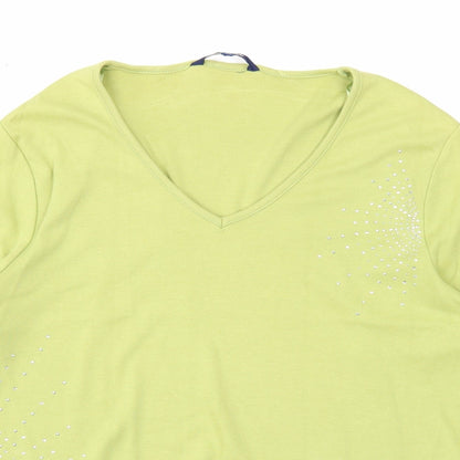 Womens UK Size 20 Casual Club Green Basic Blouse