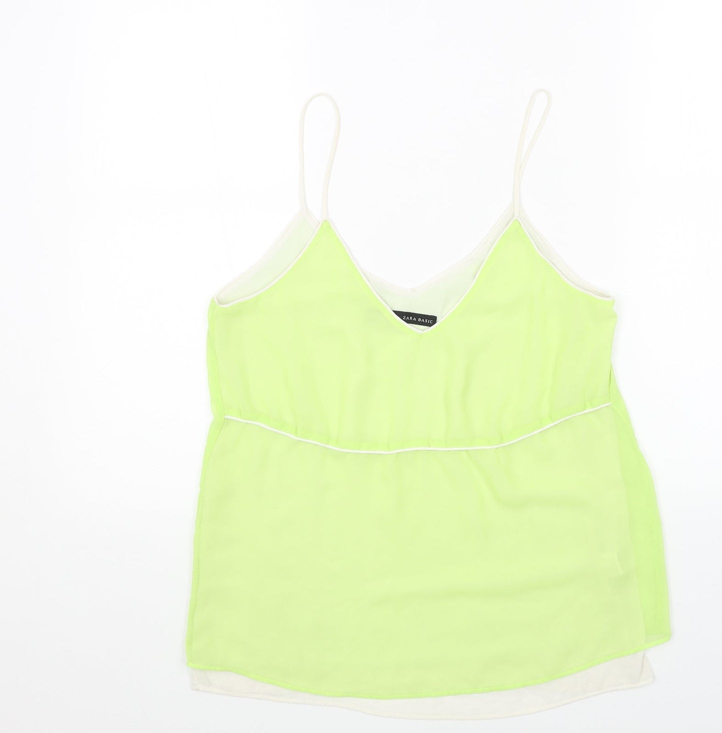 Womens UK Size S Zara Green Basic Tank
