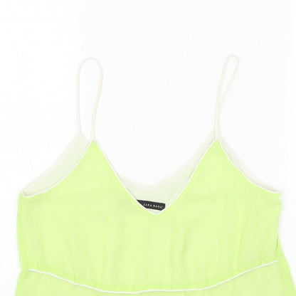 Womens UK Size S Zara Green Basic Tank