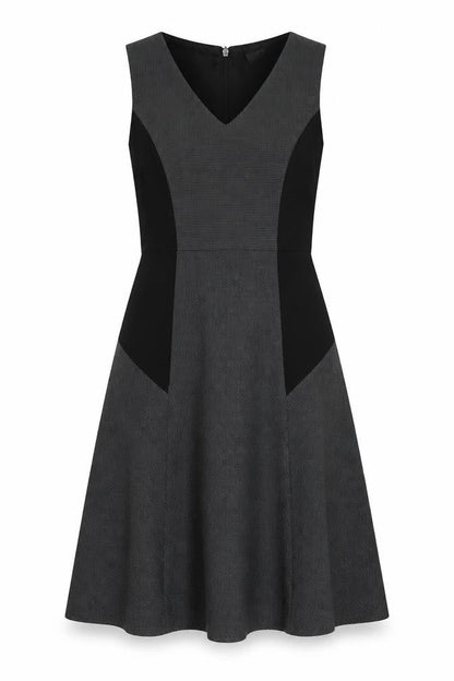 Marks and Spencer Womens Grey Polyester A-Line Size 10 V-Neck Zip