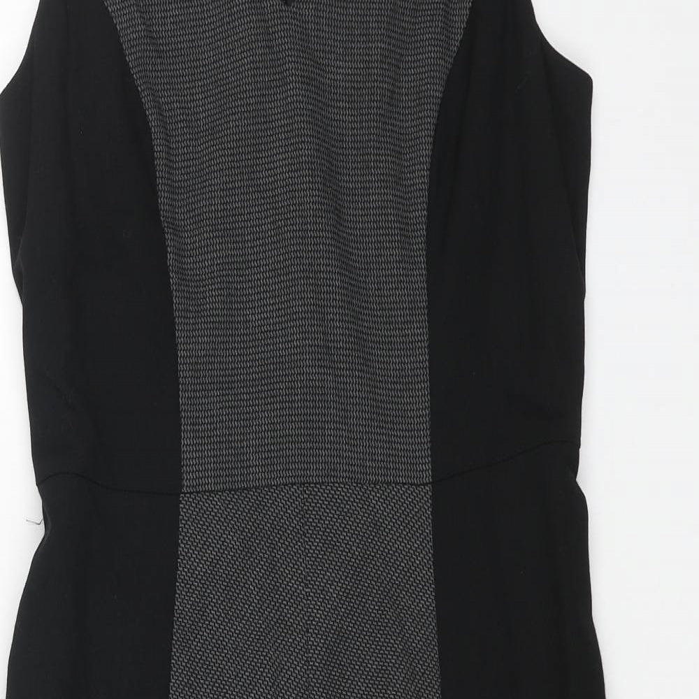 Marks and Spencer Womens Grey Polyester A-Line Size 10 V-Neck Zip