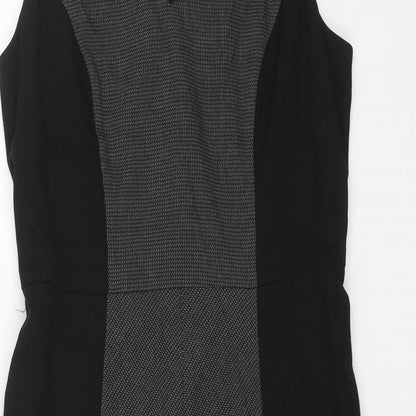 Marks and Spencer Womens Grey Polyester A-Line Size 10 V-Neck Zip