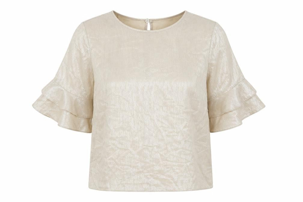 Womens UK Size 8 New Look Gold Basic T-Shirt