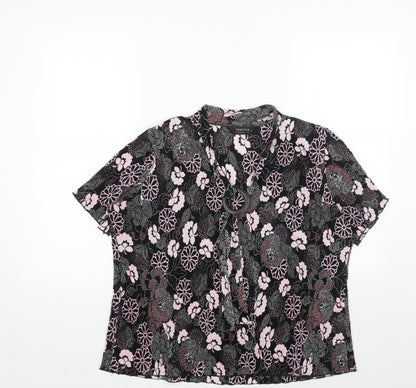 Womens UK Size L Forever Black Basic Blouse