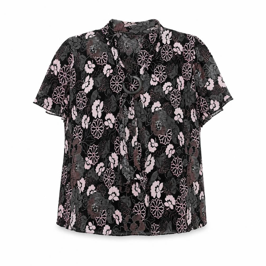 Womens UK Size L Forever Black Basic Blouse