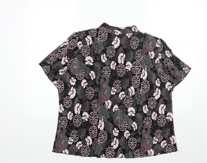 Womens UK Size L Forever Black Basic Blouse