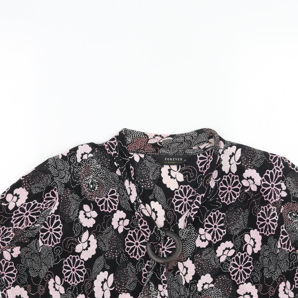 Womens UK Size L Forever Black Basic Blouse