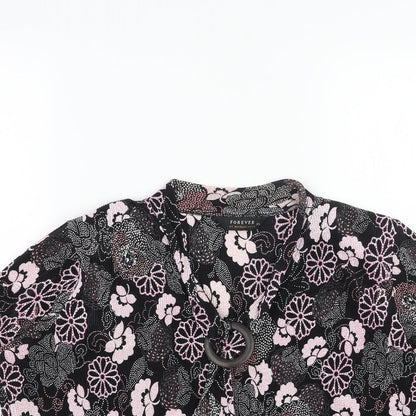 Womens UK Size L Forever Black Basic Blouse