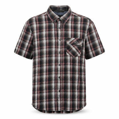 Avenue Mens Black Plaid Cotton Button-Up Size M Collared Button
