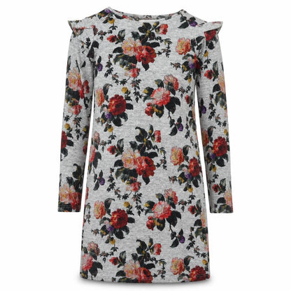 Oasis Womens Grey Floral Polyester A-Line Size XS Round Neck Pullover