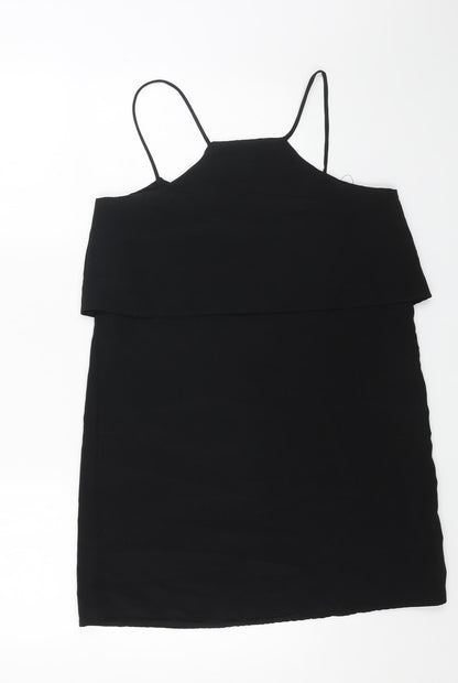 Preworn Womens Black Polyester Mini Size L Square Neck Pullover