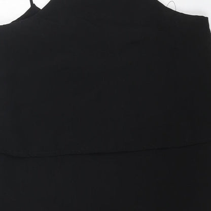Preworn Womens Black Polyester Mini Size L Square Neck Pullover