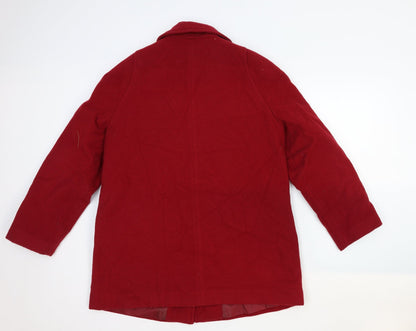 David Barry Womens Red Jacket Size 12 Button