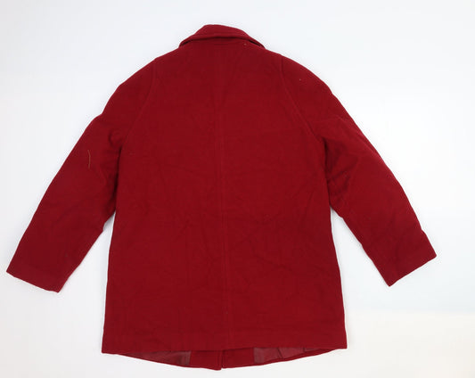David Barry Womens Red Jacket Size 12 Button