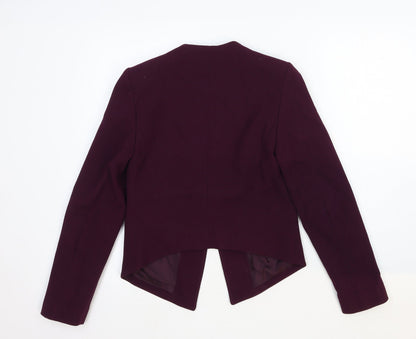 Topshop Womens Purple Cotton Jacket Blazer Size 6