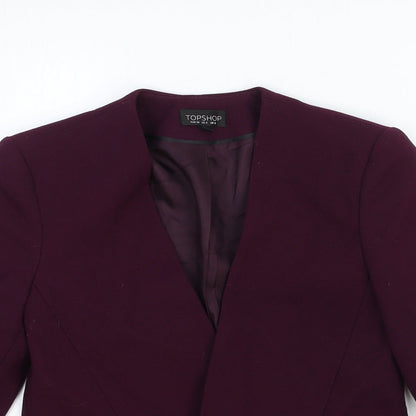 Topshop Womens Purple Cotton Jacket Blazer Size 6