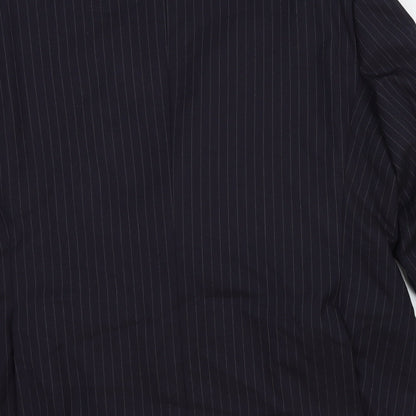 George Mens Blue Striped Cotton Jacket Blazer Size 42 Regular