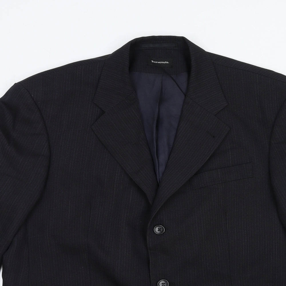 Mens UK Size 40 Benvenuto Regular Black Suit Jacket