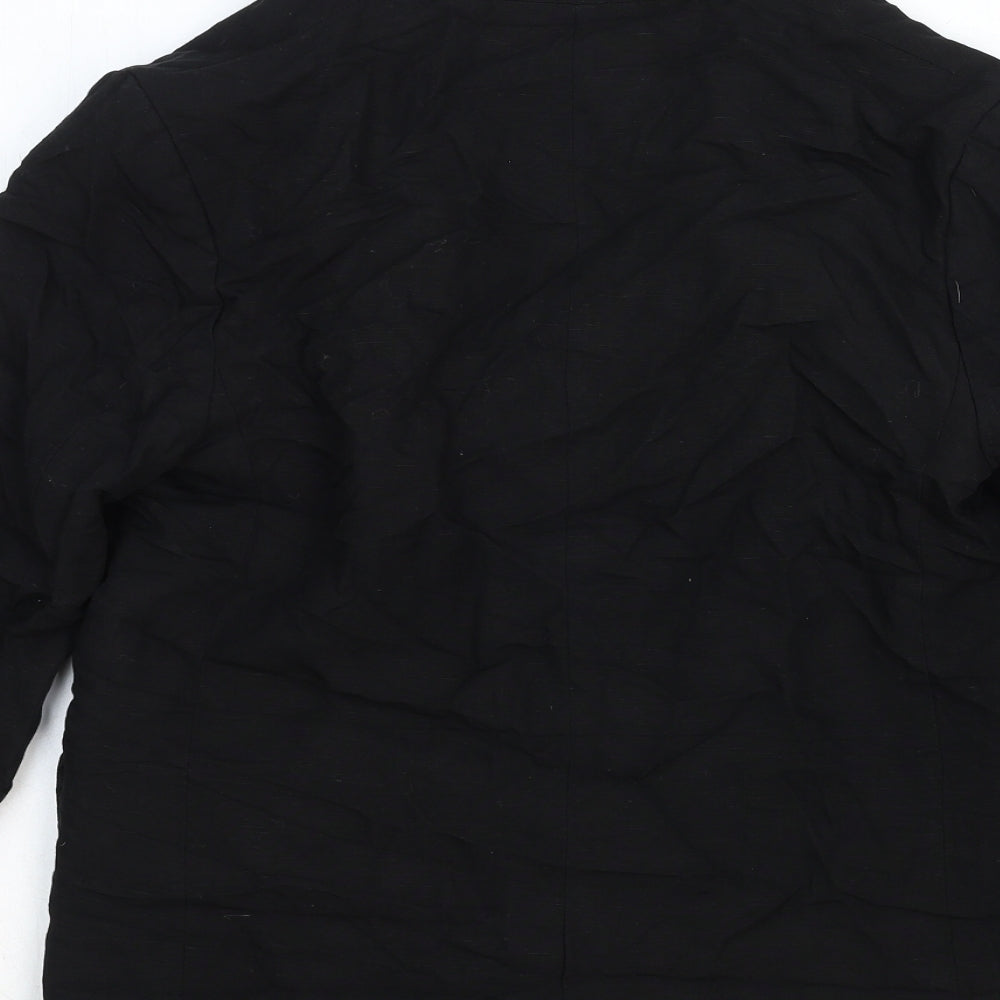 H&M Womens Black Cotton Jacket Blazer Size XS