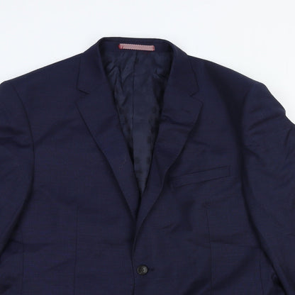 Alfred Brown Mens Blue Cotton Jacket Suit Jacket Size 42 Regular