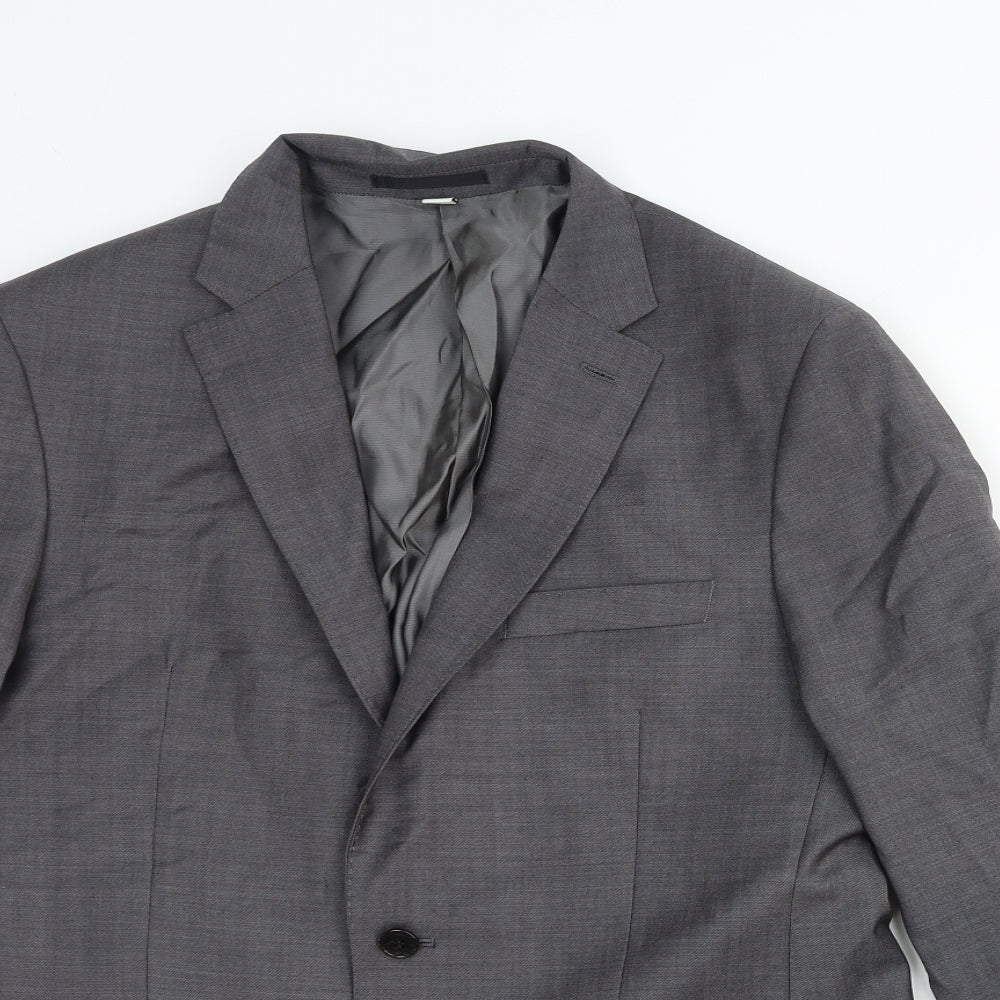 Autograph Mens Grey Cotton Jacket Suit Jacket Size 40 Regular